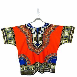 Dashiki T Shirt Izzy & Liv Men's Multicolor Short Sleeve African Traditional OS